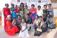 Gailey Mwesigwa with members of the Goshen Ladies Miniseries